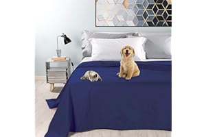 Byour3 - wasserdichte Doppel Tagesdecke Gemischte Baumwolle Bettüberwurf Einzelbett Queen Size Wohndecke Schutz vor Hunden Katzen Kinder Kratzfest Wasserfest Waschbar (Königsblau, Doppelbett)
