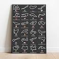 OCMM Formula One F1 Track Circuit Layouts Chart 24 Circuits Poster A2 Size - Perfect for any motor racing fan and enthusiast.
