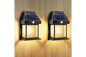 Blakapoo 2 Pack Solar Wall Lights Outdoor, Garden Wall Lights Solar Powered Waterproof, with Motion Sensor, Ip65 Solar Security Lights, for Gardens、Fence、Porch、Garage、Patio、Yard, Warm White