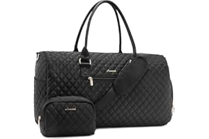 LOVEVOOK Sac de Voyage Femme Sac de Sport avec Compartiment à Chaussures & Sac Humide Séparé, Grand Valise de Maternité, Weekend Travel Bag Cabine, Noir