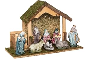 FEERIC LIGHTS & CHRISTMAS Feeric Lights et Christmas - Crèche de noël Lumineuse avec 8 santons h20cm 5 LED