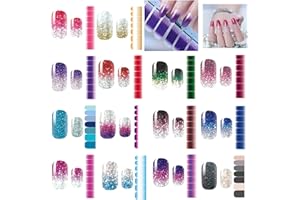 AUGOOG Nagelfolie Nail Wraps Glitzer Nagelsticker Selbstklebend Nagelaufkleber Nagelkunst Sticker Nagel Aufkleber Maniküre Sticker Schöne Mode DIY Dekoration 14 Blatt