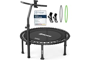 B BCAN BT4 102 cm Soft Land Pro Bungee-Rebounder-studsmatta för vuxna, lastkapacitet 227 kg, bungee-rep & handtag med justerbar spänning, ram i ett stycke (16 gauge), mobiltelefonhållare och strumpor