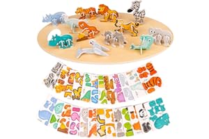 MESCHETT 3D Puzzles for Teen, 25 PCS Educational Cartoon 3D Puzzle Kit, Engaging 3-D Puzzles Set for Teenagers Constructible, Ideal Fun Art Crafts Birthday for Adolescents, Animal Themed