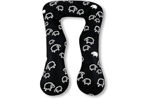 Amilian® Poduszka ciążowa poduszka do leżenia poduszka relaksacyjna wraz z poszewką uniwersalną duża owca czarna typ A