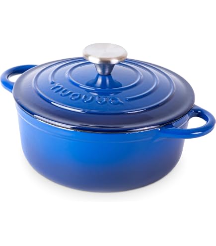 Cocotte En Fonte émaillée 26 Cm 4,7 L LEADZM - Compatible Induction, Tous Feux - Pour Ragoûts, Pain, Mijotage