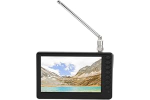 GOWENIC Téléviseur Portable 5 Pouces avec Support, Mini Télévision Numérique Rechargeable 1080p, Conforme ISDB T, pour la Pêche, la Conduite et Les Vacances en Plein Air