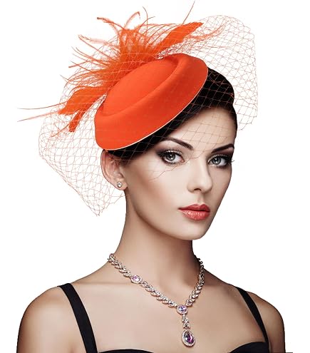 Bohend Cappello fascinator con fiore pillbox vintage fiocco derby