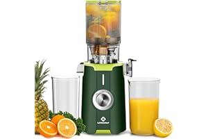‎LINKCHEF LINKChef Slow Juicer, Juicer Vegetable and Fruit Test Winner with 115 mm Large Juicer Cold Juicer for Whole Fruits/Vegetables, Flash Cleaner, Easy Installation, BPA Free, 200 W Green