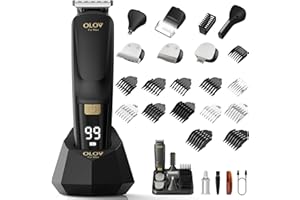 OLOV FOR MAN Beard Trimmer Men, All-in-One Waterproof Cordless Beard Trimmer & Grooming Kit – Electric Shaver for Face, Nose, Body, Mustache with Hair Clippers & Nose Trimmer Attachments