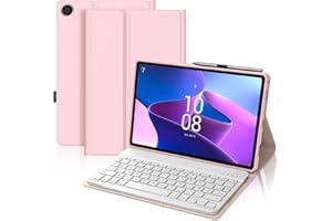OCCTINGKIND Coque Clavier pour Lenovo Tab M10 3e Gén 10.1 Pouces, AZERTY Français Housse Clavier Bluetooth Magnétique Détachable avec Porte Crayon pour Tablette Lenovo Tab M10 3eme Gén 10.1" 2022, Rose