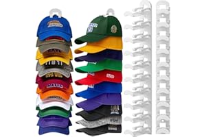 Jcocylse Kappenhalter - Wandhalterung für Caps & Hüte | Stabile Cap Halterung Wand | Praktische Hutablage mit Haken | Cap Organizer für Mützen, Basecaps Typ B (Weiß)