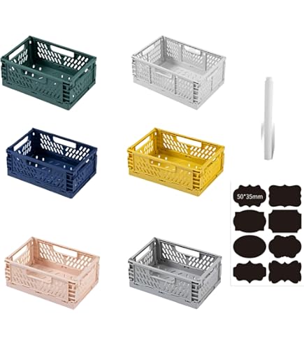 Jeffdad Mini-klapkist, 3 stuks, kleine vouwdoos (15,3 x 10,1 x 5,8 cm), opbergmand, mini klapbox, draagbare opbergkisten, kleurrijk, stabiel, opvouwbare opbergkist voor thuis, kantoor, winkel, school