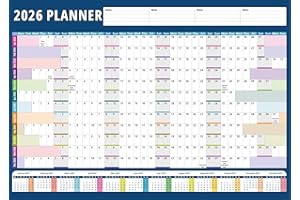 HAZZI 2026 Wall Planner A2 UK Wall Calendar 2026 YA2early Wall Planner Large Calendar From Jan To Dec Office Home Weekends highlighted Folded With Extra Notes Space 42 x 59.4 CM