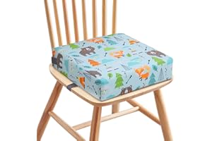 Zicac Cojín Alzador de Asiento para Niños,Silla Bebe Desmontable,Cojines Infantiles per Silla Bebe Comer,Portatil Lavable y Grueso con Cinturón de Hebilla cojines Elevador Silla de Viaje (Verde claro)