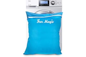 Fur Magic Pet Laundry Bag Keeps Your Washing Machine Free From Pet Hair Large Size, Removes Dog Cat Horse Rabbit Fur, Blue