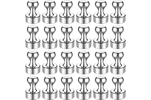 VNDUEEY Neodym Magnete, Magnete für Kühlschrank, Mini Kühlschrankmagnete, Starke Magnet für Büro, Fotos Befestigen, Whiteboard, Klassenzimmer, Küche, Werkstatt, Dekoration, Silber, 24er-Pack