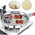 MASTER COOK Fulka Grill pan roti Maker, papad Maker, Grill Non Stick, SS Papad Roaster, Cooking Home Essential Items pulka Roaster for Home Gas Stove, Stainless Steel pan tawa (Pack of 1)