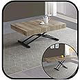 VOLERO' ; Table Lift-top Coffee to Dining Table, Space-Saving Convertible Table, Up and Down Mechanism, Achille Large Model (oak bay)