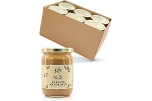 KoRo - Mandelmus Braun 6x 500 g - 100% Mandeln ohne Zucker und Salz - Nuss Creme ohne Zusätze