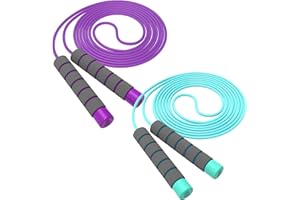 Svkiyang Skipping Rope Kids,Skipping Ropes For Children Adjustable 2 Pack,Comfort Sponge Handle,Tangle Free Jump Rope For Kids Girls Boys