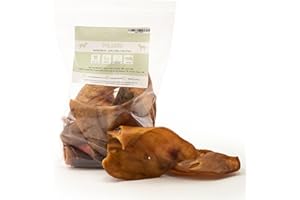 Dragonfly Products Pigs Ears For Dogs | 25 Large Pieces | British Whole Pork Ear Chew | Natural Raw Healthy Treat | Grain Free Long Lasting Snack