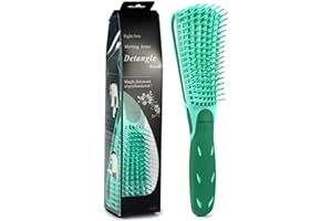 BESTOOL Cepillo pelo rizado, cepillo desenredante para cabello negro natural rizado afro textura 3/4abc, cepillo para cabello rizado más rápido y fácil desenredar cabello mojado o seco (verde)