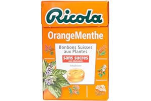 Ricola Bonbons Suisses aux Plantes Saveur Orange Menthe La Boîte de 50 g - Lot de 5