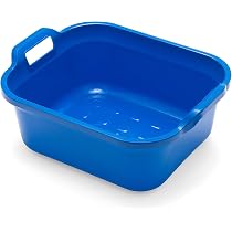 Bassine Rectangulaire Addis Avec Poignées - Plastique Noir 39x32x14 Cm, Grande Capacité 9.5L