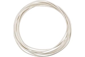 Rebower Fibre Verre Manchon Isolé Câble Protection Tube [pour Haute Température Applications] - 16.4Ft-2mm /Blanc