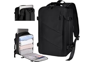 Gluckstar Mochila Viaje Cabina Avion 40X20X25 para Ryanair/Vueling, Maletas de Viaje Cabina Avion Bolsa de Cabina 20L, Mujer Hombre Equipaje de Mano Avion Mochila Portatil Senderismo Backpack Negro