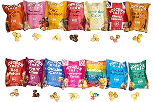 Popcorn Shed 14-Pack de dégustation de popcorn, Collations sans gluten et végétariennes