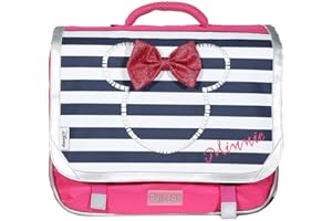 Bagtrotter Cartable 38 cm Phileas & Minnie Disney Rose et Marine - Le Plus Confortable des CARTABLES - Ergonomie/Confort/Sécurité - Système Smart Comfort