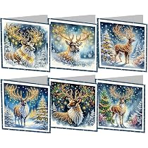 Lot De 6 Cartes De Vœux Noël Peinture Diamant - Cartes DIY Avec Enveloppes, Cadeau Artisanal Famille