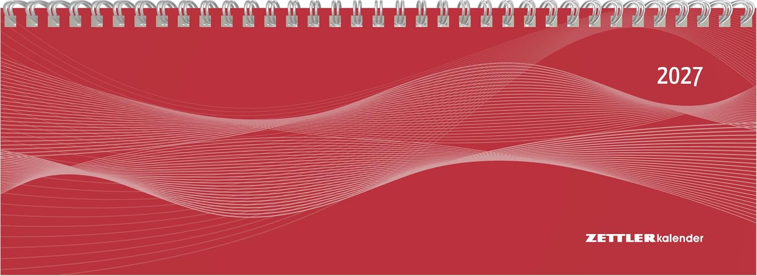 Einrichtung & Inbetriebnahme : Tisch-Querkalender Profi rot 2027 Wochenkalen