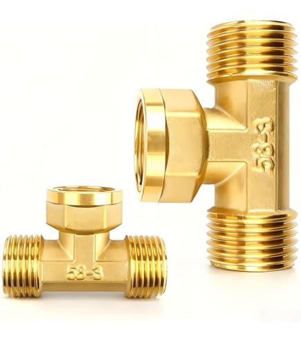 Txuzong Té Laiton Égal 1/2 Pouce (2 Pièces) - Raccord En T