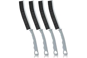 Jowfay 4 Spazzole Pulizia Fessure, Spazzola Sottile Pulire le Fughe Spazzole la Pulizia Degli Angoli Testina Nera Inclinata 15 Gradi Utensili Pulizia Domestica Spazzole Versatili per Cucina Bagno