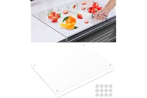 Bixury Tagliere Trasparente Cucina 42,5 x 32,5 cm Tagliere in Acrilico Trasparente per Cucina Utensili da Cucina con Piedini Antiscivolo e Bordo di Arresto Gadget per Cucina Ristorante