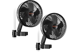 SPIDER FARMER Grow Tent Fan 6" with 10 Dynamic Wind Speeds and 10-Level Oscillation, EC Motor, Weatherproof IP-44, Auto Oscillating Clip Fan, Powerful Airflow but Quiet 2PCS