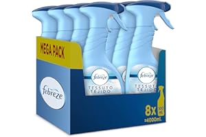 AMBIPUR Febreze Clasico Eliminador De Olores En Spray 8 x 500 ml, Neutralizador Olores, Elimina Malos el Ambiente o Tejidos, Fragancia Fresca