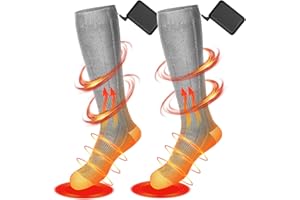 Chaussettes Chauffantes Hommes Femmes, Chaussettes Chauffantes avec Batterie Rechargeable 4000mAh, Chauffe-Pieds Chauffants électriques