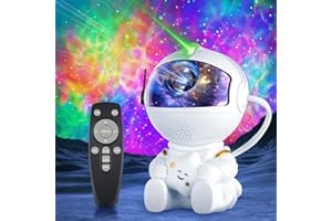 BULLA Astronaut Galaxy Projector, Spaceman Night Light Projector for Bedroom, 360° Adjustable Star Projector, Space Light Projector with Timer & Remote Control, Night Light Gifts for Kids and Adults