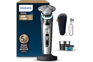 Philips Shaver i9000 Prestige, golarka elektryczna do golenia na sucho i mokro z technologią Skin IQ, System Triple Lift & Cut, podwójne ostrza SteelPrecision 360º, Model XP9205/30
