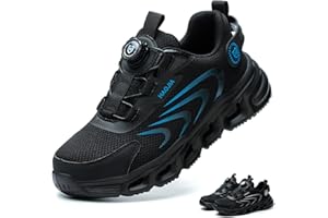 NBOFIEHY Arbeitsschuhe Herren Damen Sicherheitsschuhe Leicht Atmungsaktiv rutschfest Stahlkappenschuhe mit Drehknopf