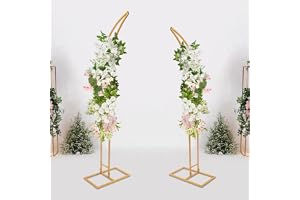 2 st bröllopsbåge metall rosbåge, böjd bröllopsbåge, ballong blommor bakgrundsstativ för födelsedag/fester/bankett ceremoni d