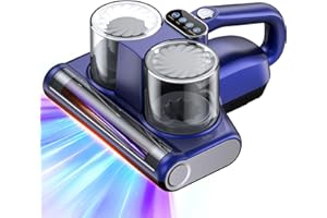 ‎JPHYLL Milbensauger für Matratzen Milbenstaubsauger mit 253,7nm UV-Licht 16Kpa Absaugung Bürstenwalzenklopfen HEPA Filter Ultraschall Heißer Wind Funktion Bett-Staubsauger Verbreiterte Saugöffnung Blau