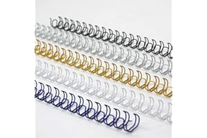 RAYSON Espirales de encuadernacion de alambre, 7.9mm, Doble lozo, Capacidad de 40 hojas, 34 anillas, A4, Paso de 3:1, Multicolor, Caja 100
