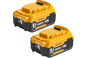 WAITLEY 2 sztuki akumulatorów 18 V do DeWalt 5,5 Ah DCB200 DCB201 DCB203 DCB204 DCB206 DCB207 akumulator litowo-jonowy kompatybilny z elektronarzędziami 18 V XR