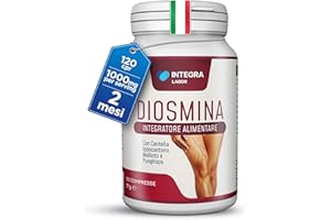 INTEGRA LABOR DIOSMINA ESPERIDINA [1000mg Dose Giornaliera] 120 CPR - Integratore Vene Varicose e Gambe Pesanti, Capillari Rotti, Circolazione e Microcircolo - Complex Forte ad Alto Dosaggio