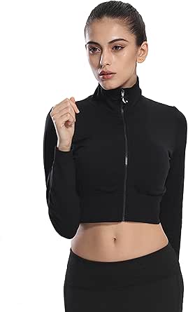 black zip up jacket cropped